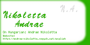 nikoletta andrae business card